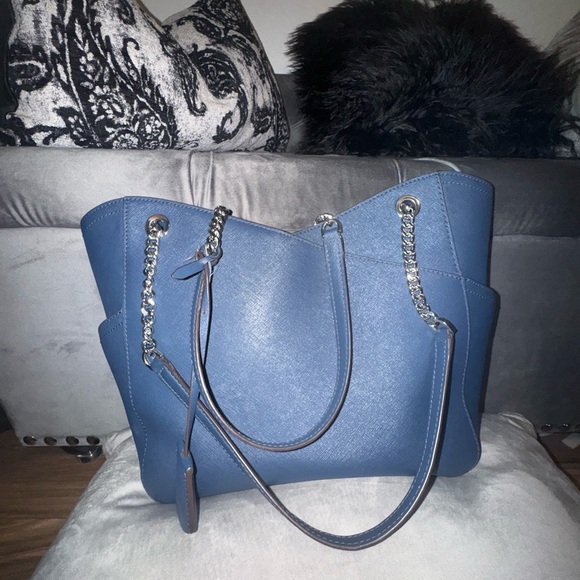 Michael Kors Jet Set Travel Women's Large Saffiano Leather Tote Bag - Navy - Picture 2 of 2